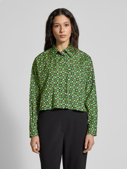 Weekend Max Mara Bluzka o kroju regular fit z kołnierzykiem koszulowym model ‘RAGTIME’ Zielony 4