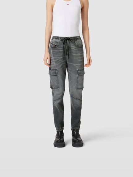 Diesel Jeans o kroju straight fit z mieszanki lyocellu Jasnoszary 4