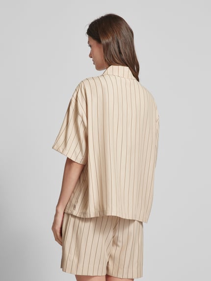 Sisters Point Overhemdblouse met borstzak, model 'ESVA' Zand - 5