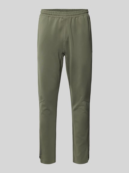 Produktfoto, Regular Fit Sweatpants aus schnell trocknenden Material Modell 'HICON ACTIVE' von BOSS Green in Optik: Unifarben mit elastischem Bundabschluss, Label Print, Flatlock-Innennähten, seitlichen Eingrifftaschen und Gesäßtasche