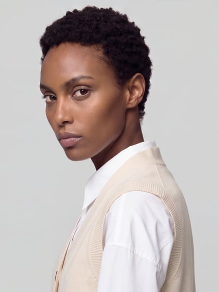 VERO MODA Strickweste mit V-Ausschnitt Ecru 3