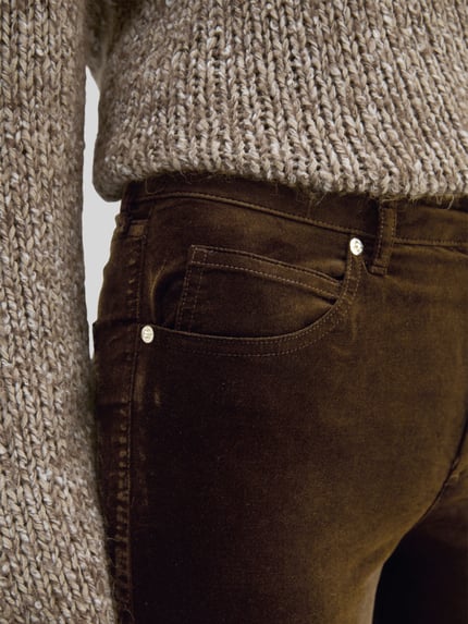 Marc O'Polo Regular Fit Hose mit Samtoptik Dunkelbraun 3