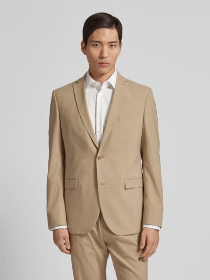 s.Oliver BLACK LABEL 2-knoops colbert met reverskraag, model 'Pure' Beige - 4