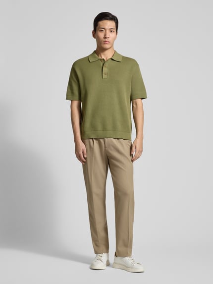 Selected Relaxed Fit Poloshirt aus reiner Baumwolle Modell 'DANE' Oliv 1