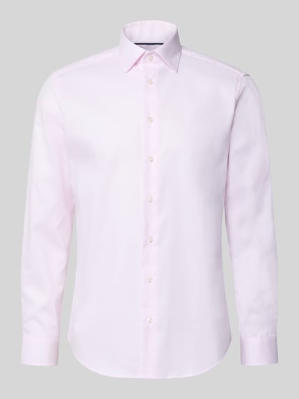 Produktfoto, Regular Fit Business-Hemd mit Kentkragen von Christian Berg Men in zartem Rosa, Reine Baumwolle, durchgehende Knopfleiste, Langärmelig
