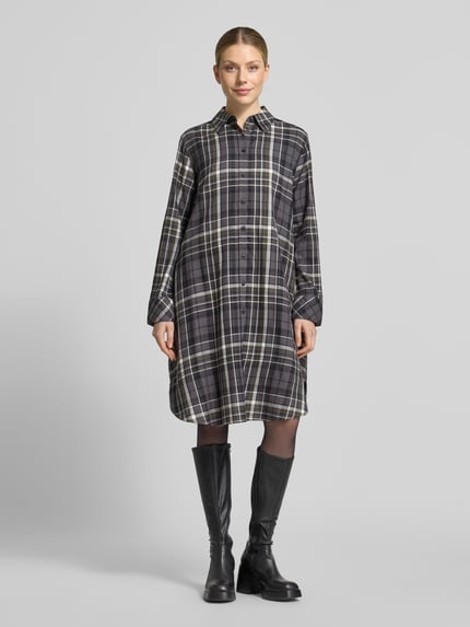 s.Oliver RED LABEL Knielanges Kleid mit durchgehender Knopfleiste Mittelgrau 4