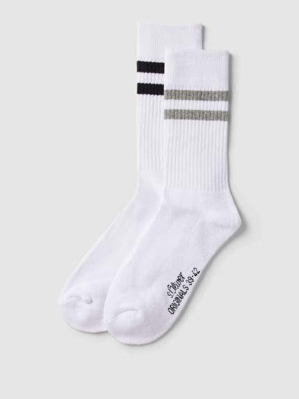 s.Oliver RED LABEL Socken mit Kontraststreifen im 2er-Pack Weiss 1