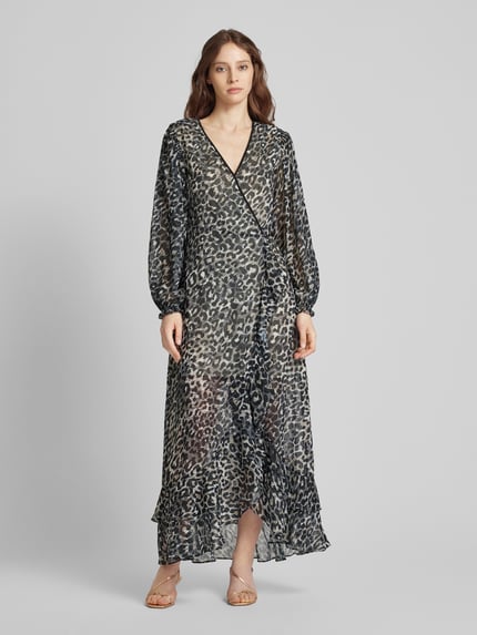 GUESS Długa sukienka w stylu kopertowym model ‘FELISIA’ Czarny 4