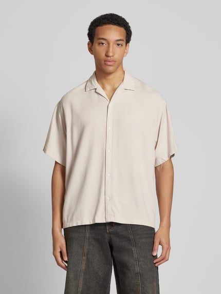 JACK & JONES Relaxed Fit Freizeithemd aus Viskose-Leinen-Mix Modell 'WAYNE' Offwhite 4