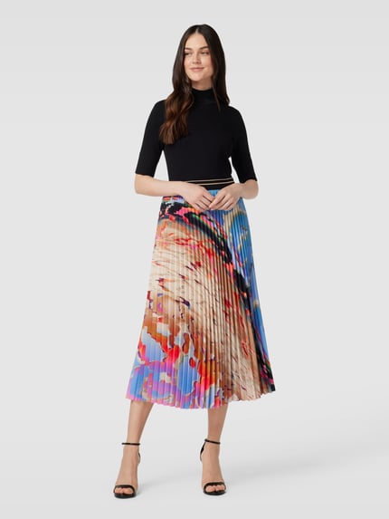 Marc Cain Midirok met plissévouwen Bleu - 1