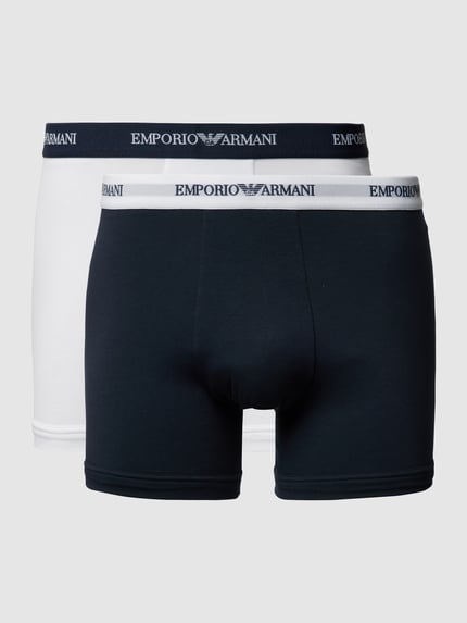 Emporio Armani Trunks aus Baumwoll-Mix mit elastischem Logo-Bund Weiss 2