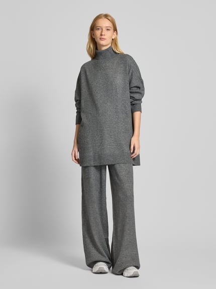 Karo Kauer Wide Leg Stoffhose mit Eingrifftaschen Anthrazit 1