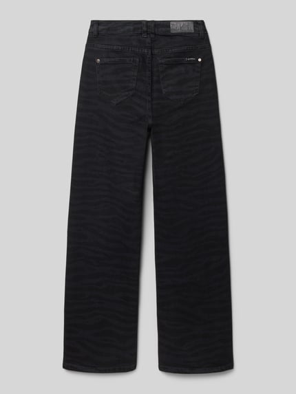 Garcia Jeansy o kroju straight fit z wpuszczanymi kieszeniami Czarny 3