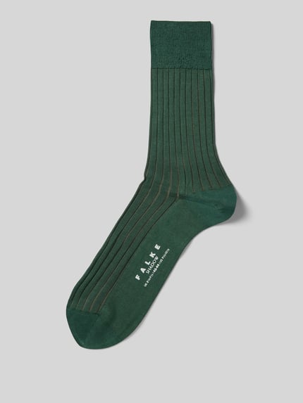 FALKE Socken aus reiner Baumwolle Modell 'Shadow' Dunkelgruen 1