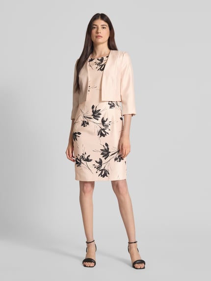 Christian Berg Cocktail Knielanges Cocktailkleid mit Rundhalsausschnitt Hellrosa Melange 1