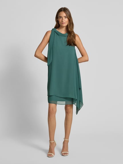 Vera Mont Mini Cocktailkleid mit Stehkragen und Schluppe Smaragd 1