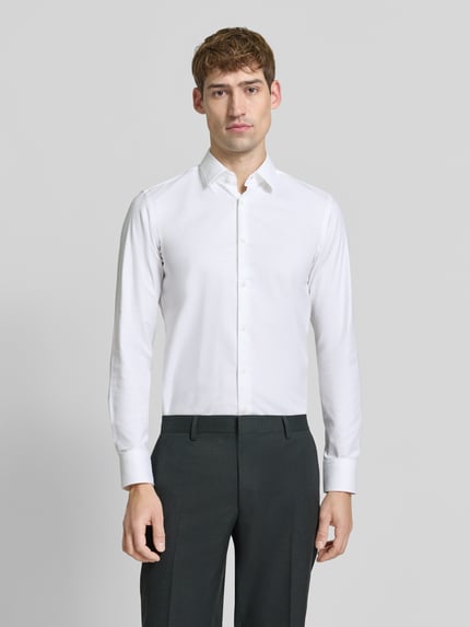 BOSS Slim Fit Businesshemd mit Kentkragen Weiss 4