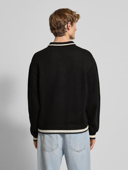 Karl Kani Strickpullover mit Polokragen und Stitching Black 5