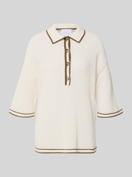 Gebreid shirt met polokraag en knoopsluiting curated by Anna Schürrle Shop The Look MANNEQUINE