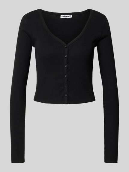 REVIEW Anna von Klinski x REVIEW Longsleeve mit V-Ausschnitt Black 2