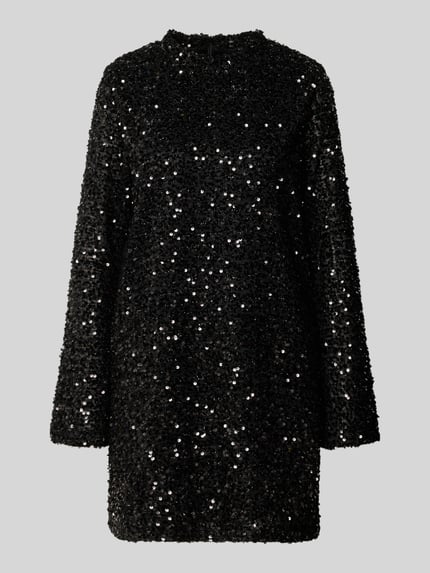 Jake*s Collection Knielange jurk met pailletten Zwart - 2