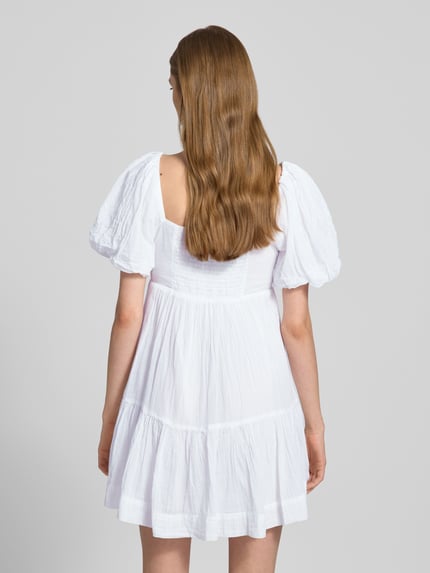 Gina Tricot Minikleid mit Puffärmeln Weiss 5