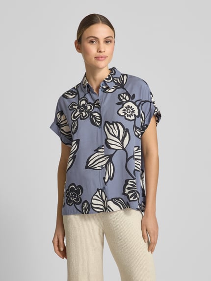 Jake*s Studio Woman Bluzka o kroju relaxed fit z krótkim rękawem Jeansowy niebieski 4