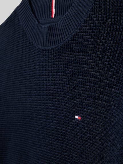 Tommy Hilfiger Kids Sweter z dzianiny o kroju regular fit z czystej bawełny Granatowy 2
