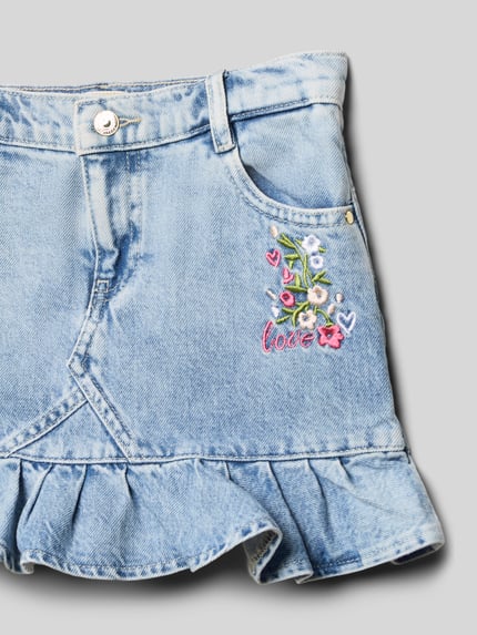 GUESS Jeansrok met motiefstitching en labeldetail Lichtblauw - 2