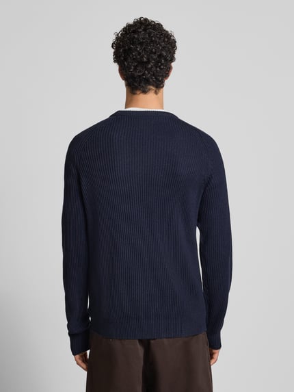 JACK & JONES Strickpullover mit Rundhalsausschnitt Modell 'PANNEL' Marine 5