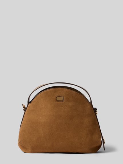 BOSS Henkeltasche aus Kalbvelours mit Crossbody-Riemen Camel 3