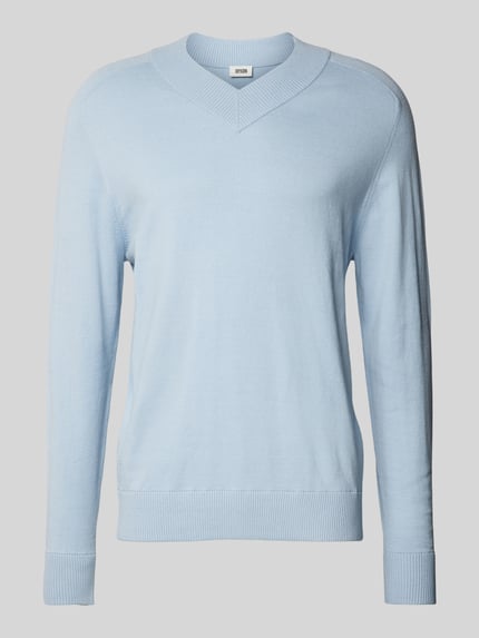 DRYKORN Strickpullover mit V-Ausschnitt Modell 'Numir' Bleu 2