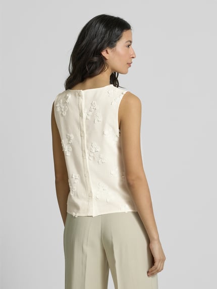 Apricot Regular Fit Blusentop aus Viskose-Mix mit Leinen-Anteil Offwhite 5