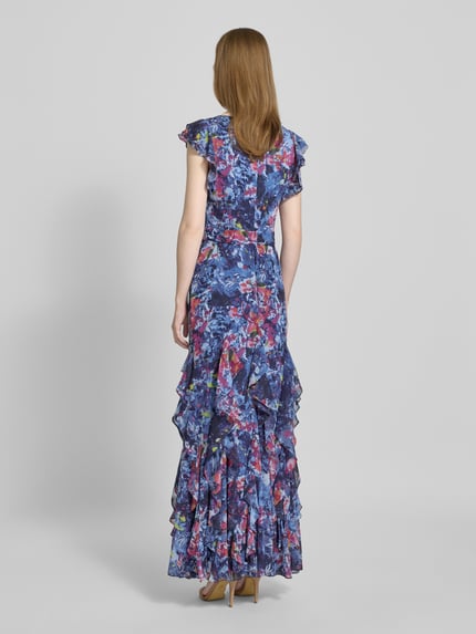 Lauren Ralph Lauren Abendkleid mit V-Ausschnitt Modell 'VIKRANA' Blau 5
