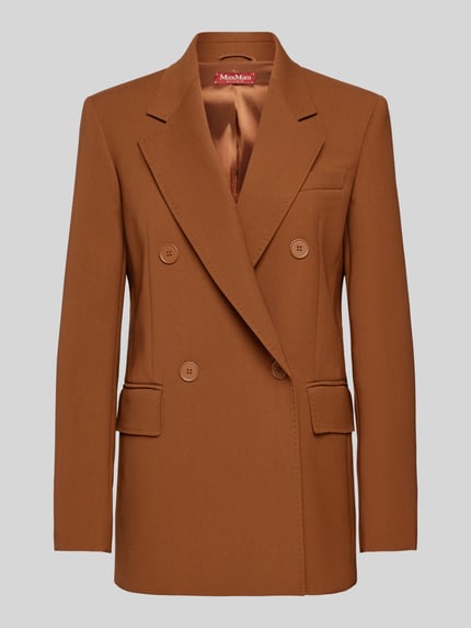 Max Mara Studio Blazer met reverskraag, model 'LAMELLA' Cognac - 2