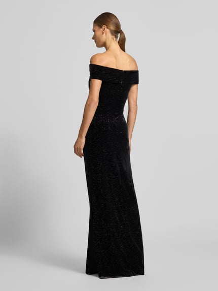 Christian Berg Cocktail Maxi-jurk van fluweel in off-shoulder-look Zwart - 5