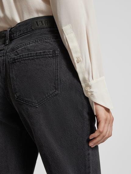 VERO MODA Straight fit high waist jeans met studs, model 'FILIPPA' Zwart - 3