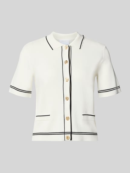 Jake*s Collection Cardigan aus Viskose-Mix mit 1/2-Arm Offwhite 2