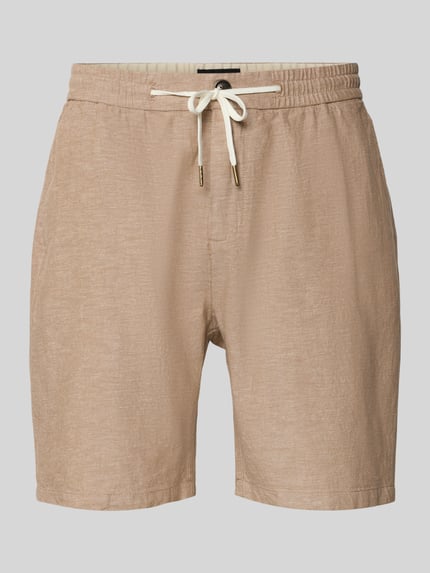 Produktfoto, Shorts aus Baumwoll-Leinen-Mix mit elastischem Bund von Scotch & Soda, regular fit, zandkleur, tunnelkoord, productfoto