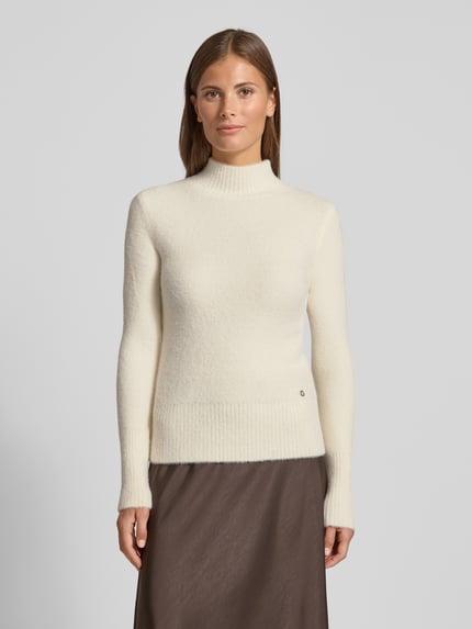 GUESS Strickpullover mit Stehkragen Modell 'MARION' Offwhite 4