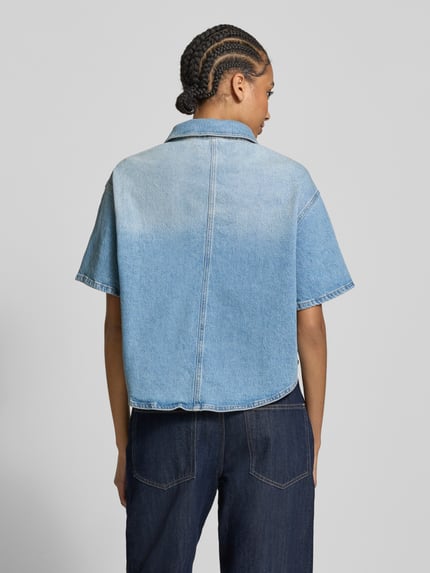 Goldgarn Korte overhemdblouse in jeanslook Lichtblauw - 5