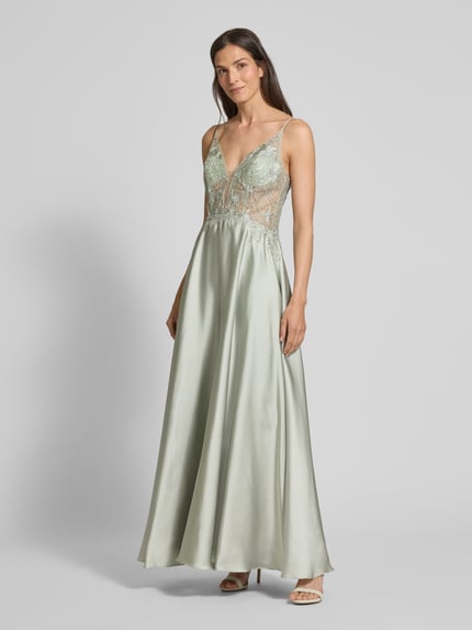 Laona Abendkleid mit Spitzenbesatz Gruen 4