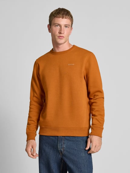 Blend Sweatshirt mit Rundhalsausschnitt und Logo Cognac 4