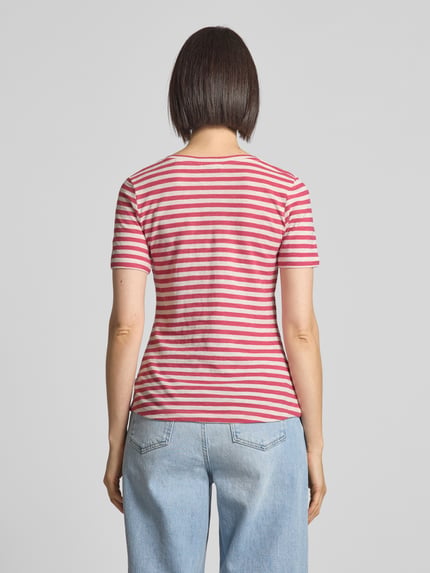 Marc O'Polo Regular Fit T-Shirt aus Slub Jersey Pink 5