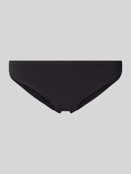 Produktfoto, Bikini-Slip mit elastischem Bund von Seafolly, schwarzer Material-Mix mit feiner Struktur, körpernaher Schnitt, Stretch-Anteil.