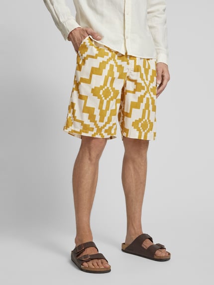 Thinking Mu Shorts mit Allover-Muster GELB 4