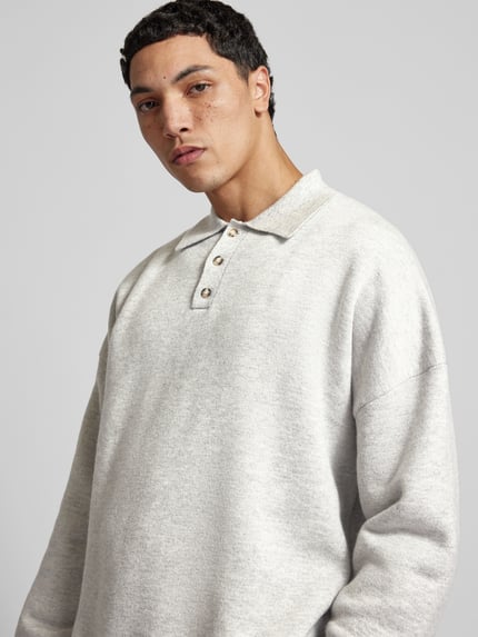 Nanushka Sweter z kołnierzykiem polo Jasnoszary 3