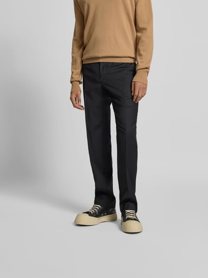 Filippa K Regular fit stoffen broek van wolmix Zwart - 4