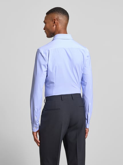 Jake*s Super Slim Fit Businesshemd mit Kentkragen Bleu 5