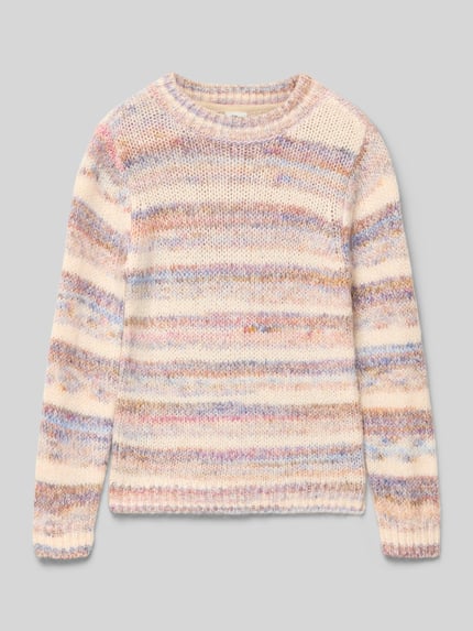 s.Oliver RED LABEL Sweter z dzianiny o kroju regular fit ze wzorem na całej powierzchni Écru 1
